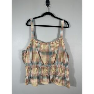 Madewell Tank Womens 3X Seersucker Sophia Tank Rainbow Gingham Check